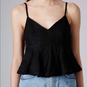 Topshop Cropped Peplum style top
